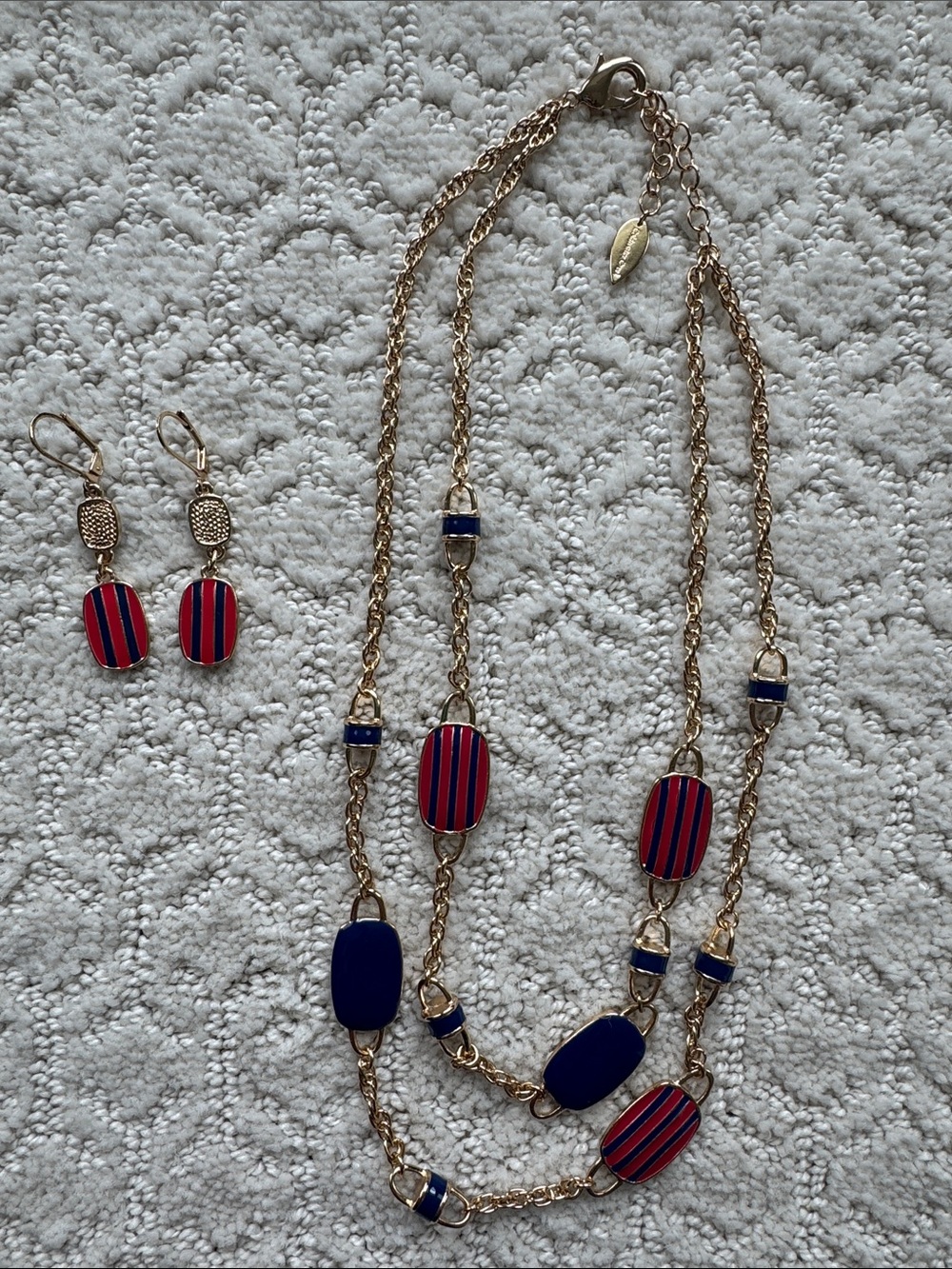 Gold-Tone Coldwater Creek Maritime Necklace and Earrings Set